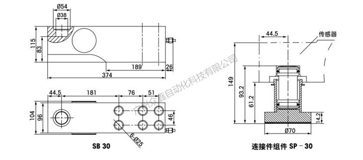 梅特勒-托利多 SB-30T稱重傳感器安裝尺寸 梅特勒-托利多 SB-30T稱重傳感器安裝尺寸