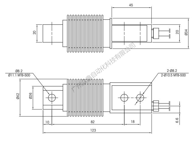 梅特勒托利多 MTB-100kg稱重傳感器尺寸