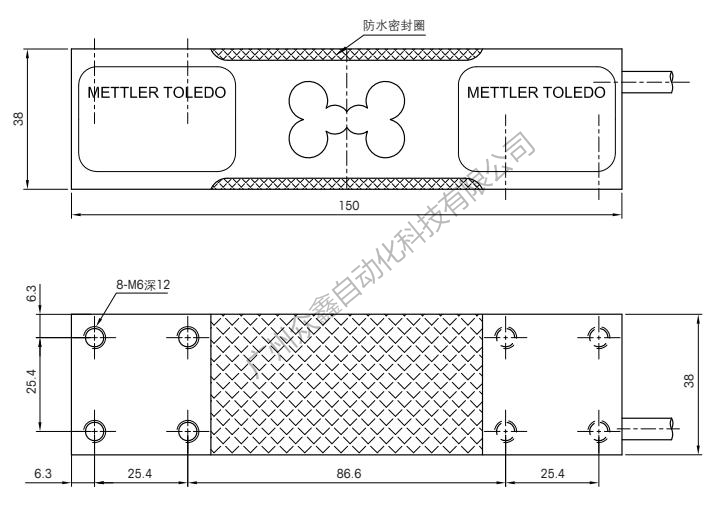 梅特勒托利多 MT1241-30kg稱重傳感器安裝尺寸
