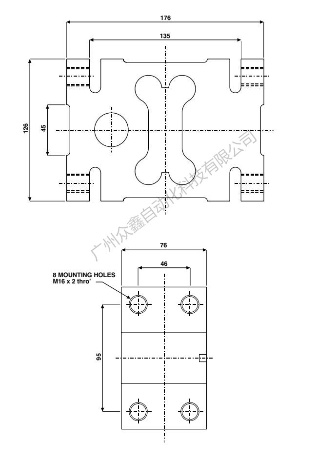 美國特迪亞 1320-2000kg稱重傳感器產(chǎn)品尺寸