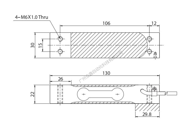 韓國凱士CAS稱重傳感器 BCL-50L稱重傳感器產(chǎn)品尺寸