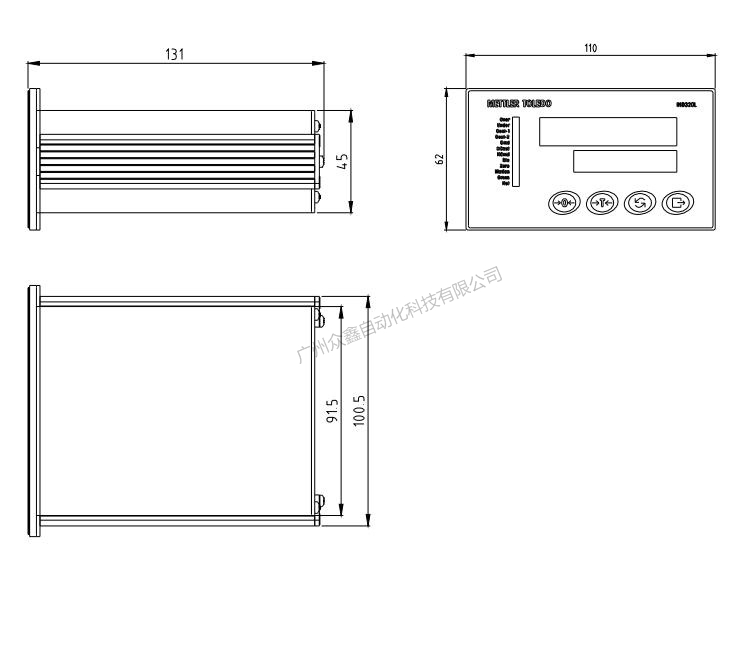 IND320L稱(chēng)重顯示控制器產(chǎn)品尺寸