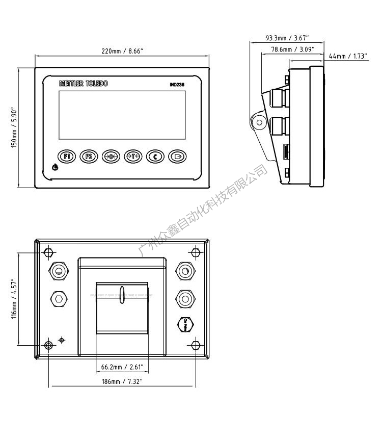 IND236稱(chēng)重儀表尺寸